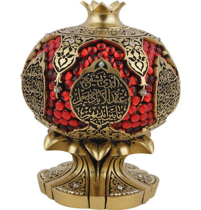 Gunes Islamic Decor Islamic Pomegranate Decor Piece with Ayatul Kursi Gold 1914