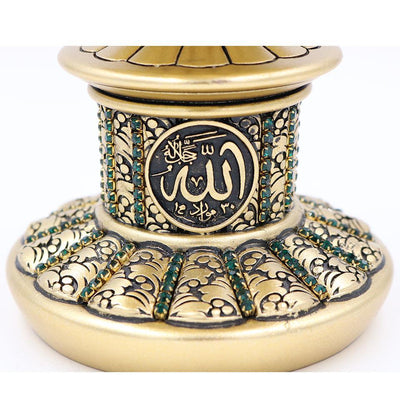 Islamic Table Decor 99 Names of Allah Egg Gold/Green 1634
