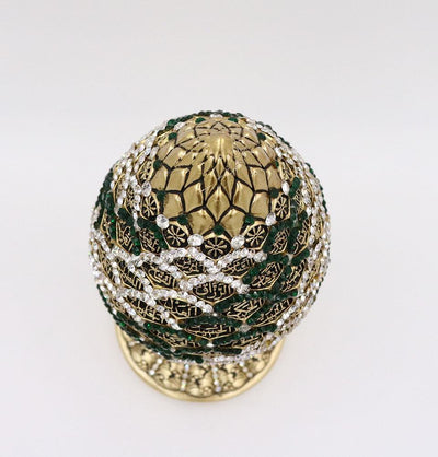 Islamic Table Decor 99 Names of Allah Egg Gold/Green