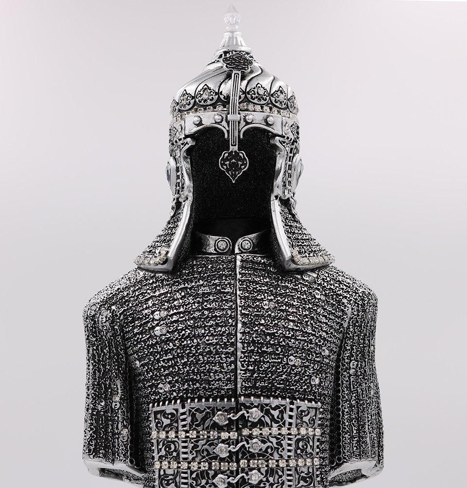 Gunes Islamic Decor Islamic Table Decor Jawshan Kabir Suit of Armor Large Silver 2149