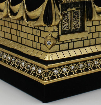 Gunes Islamic Decor Islamic Table Decor Kaba Replica Gold & Black LARGE 2146