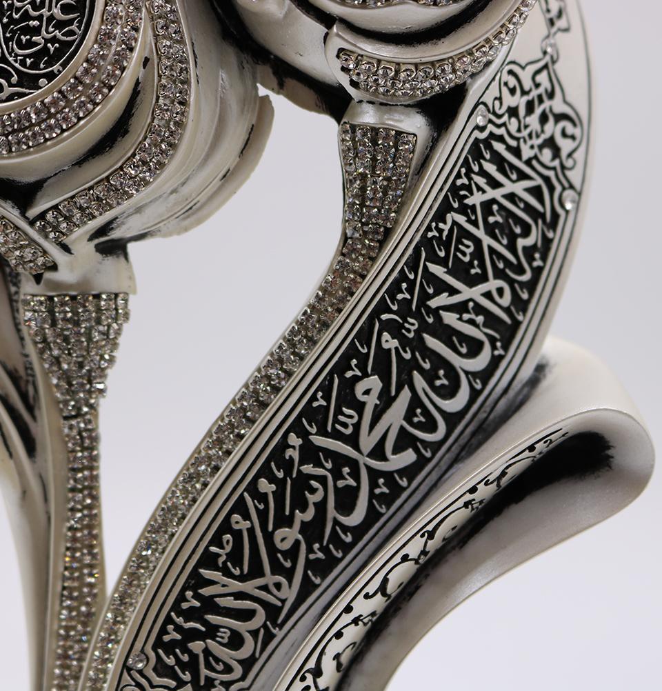 Islamic Table Decor | Lale Gul Tulip & Rose | Silver 240-2G Mini