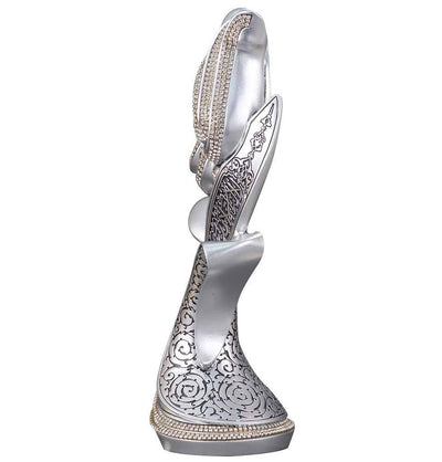 Gunes Islamic Decor Islamic Table Decor Lale Gul Tulip & Rose Silver 2330