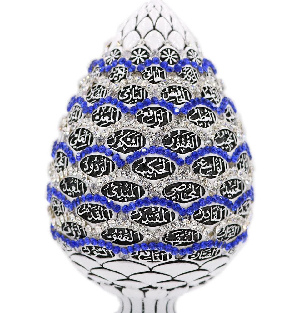 Islamic Table Decor 99 Names of Allah Egg Mother of Pearl 1643