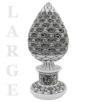 Gunes Islamic Decor Islamic Table Decor White Large Egg - 99 Names of Allah - Modefa 