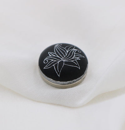 Magnetic Hijab 'Pin' Black Flora