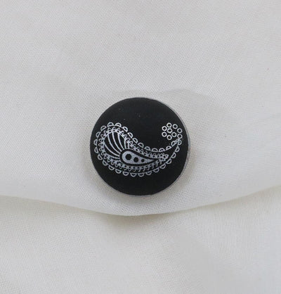 Magnetic Hijab 'Pin' Black Paisley