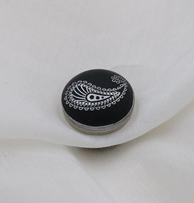Magnetic Hijab 'Pin' Black Paisley