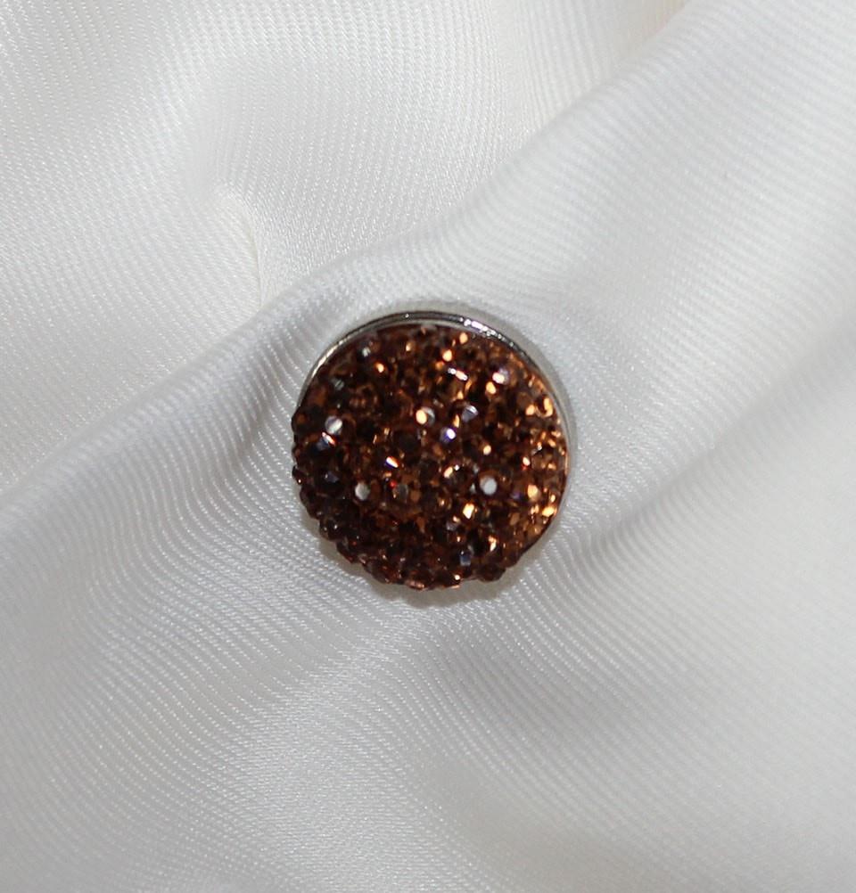 Handmade Magnetic pins Brown Bejeweled Magnetic Hijab 'Pin' - Modefa 