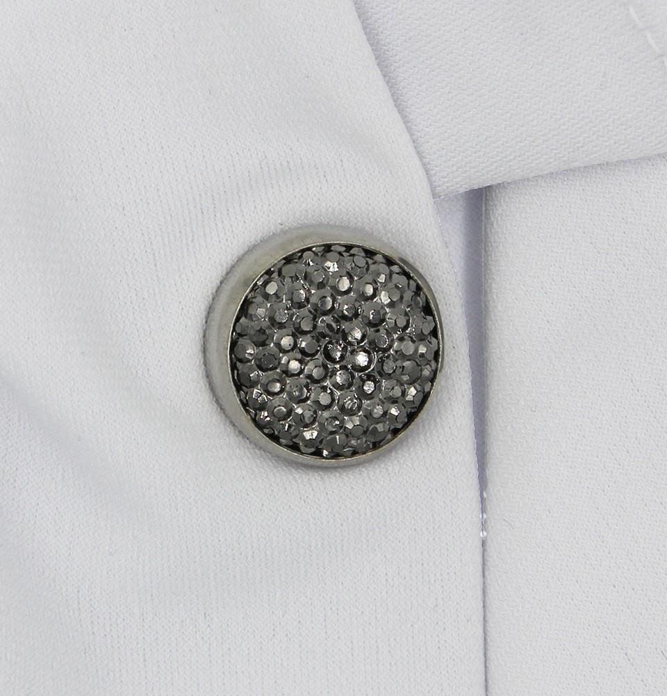 Handmade Magnetic pins Dark Grey Bejeweled Magnetic Hijab 'Pin' - Modefa 