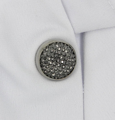 Handmade Magnetic pins Dark Grey Bejeweled Magnetic Hijab 'Pin' - Modefa 