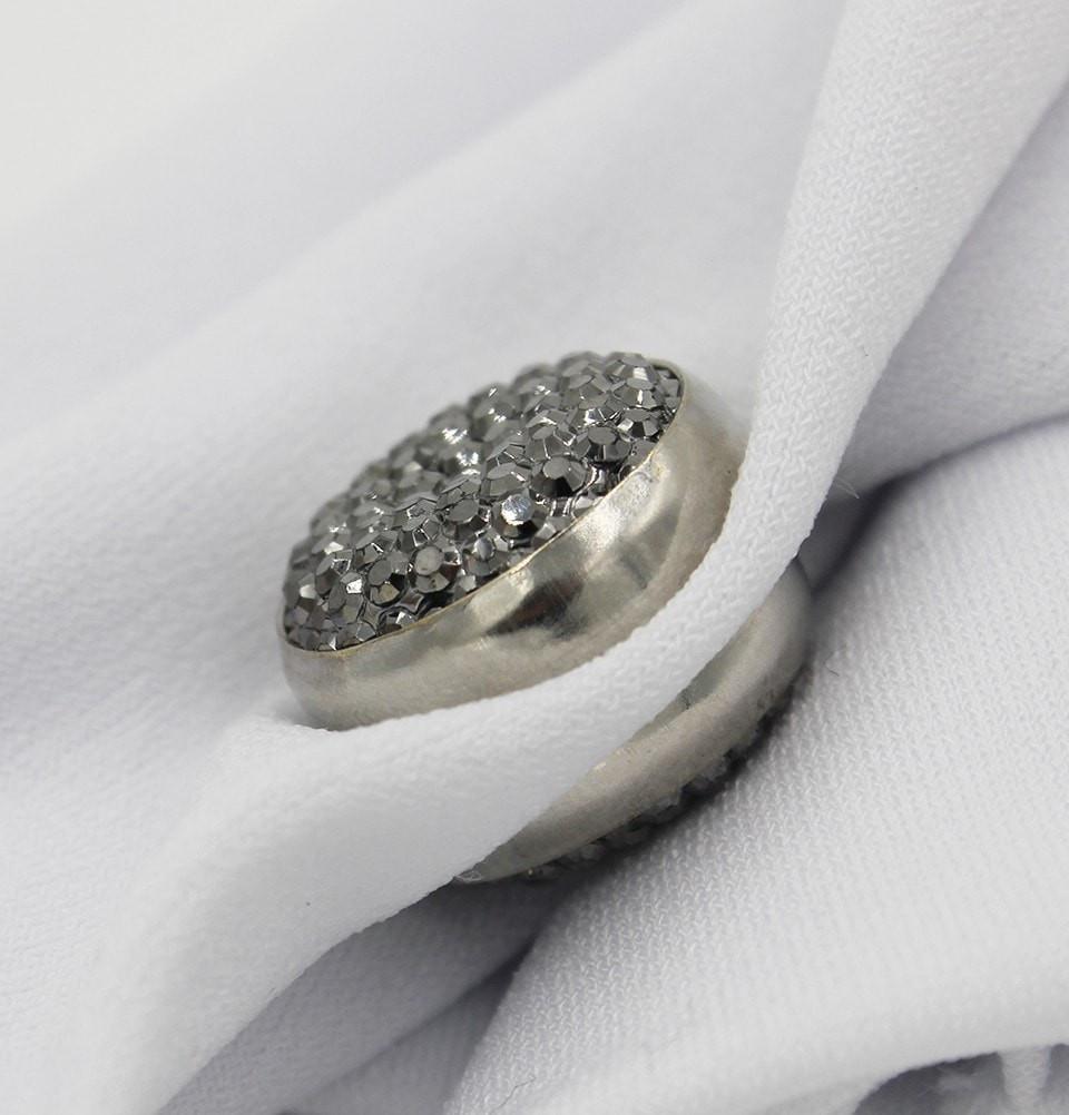Handmade Magnetic pins Dark Grey Bejeweled Magnetic Hijab 'Pin' - Modefa 