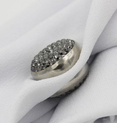 Handmade Magnetic pins Dark Grey Bejeweled Magnetic Hijab 'Pin' - Modefa 