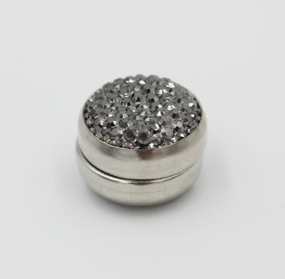 Handmade Magnetic pins Dark Grey Bejeweled Magnetic Hijab 'Pin' - Modefa 