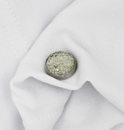 Handmade Magnetic pins Mini Ivory Bejeweled Magnetic Hijab 'Pin' - Modefa 