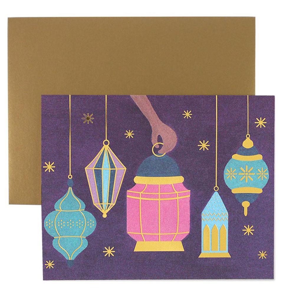 Hello Holy Days 5 Lanterns Greeting Card