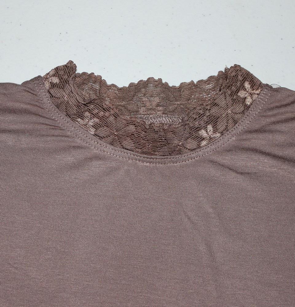 Hurrem Neck cover Hurrem Taupe Brown Neck Cover with Lace - Boyunluk - Modefa 