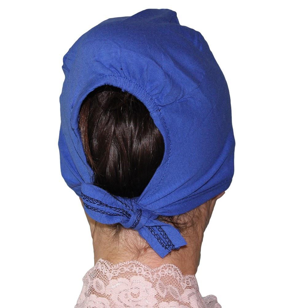 Ipekce Underscarf Ipekce Satin Bonnet Underscarf Royal Blue - Modefa 