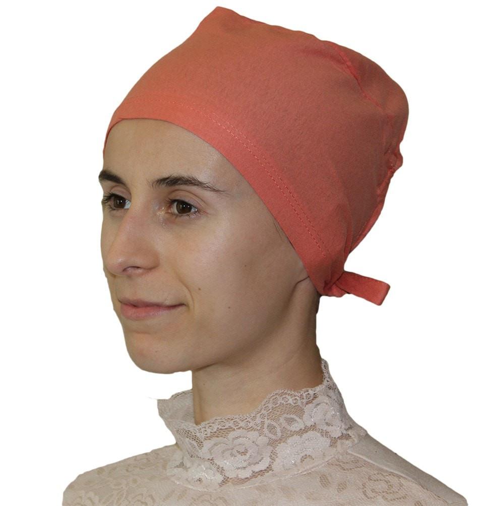 Ipekce Underscarf Cotton Hijab Bonnet Underscarf - Coral - Modefa 