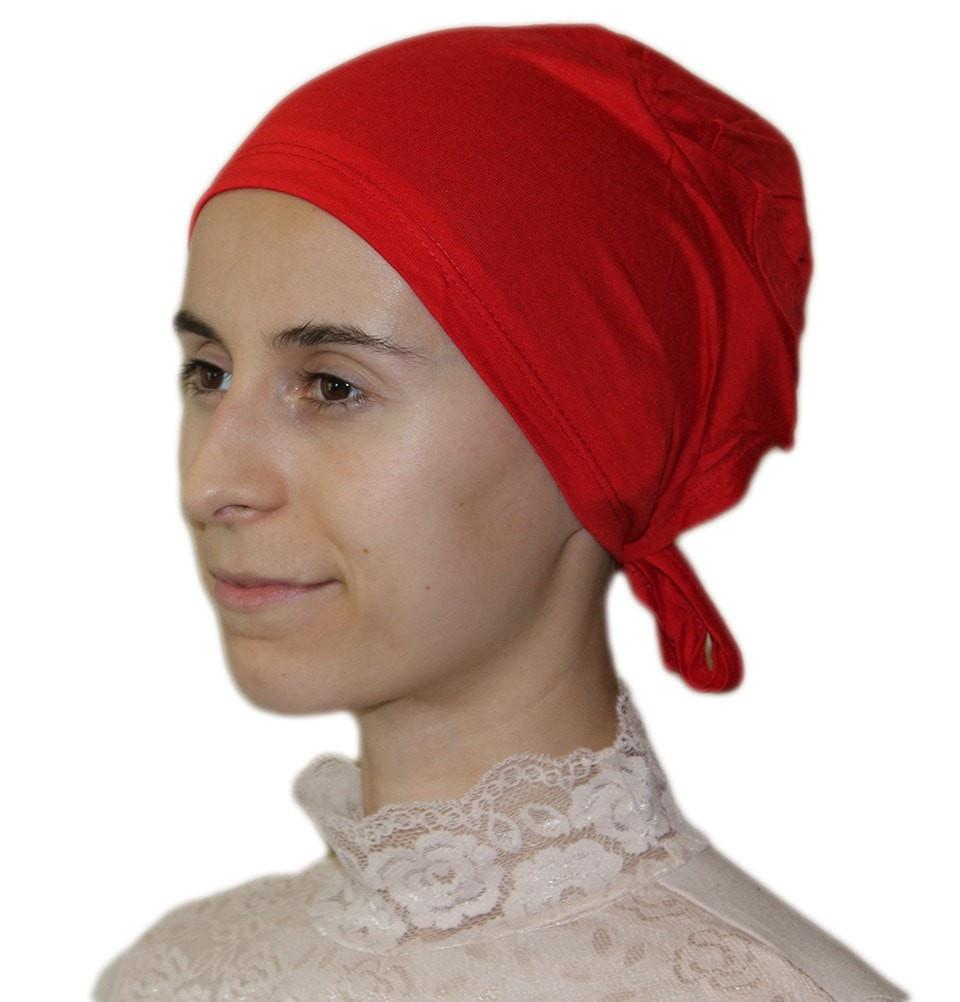 Ipekce Underscarf Cotton Hijab Bonnet Underscarf - Bright Red - Modefa 