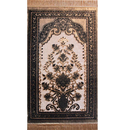 Ismen Prayer Rug Plush Luxury Floral Vase Prayer Rug 21211 - Modefa 