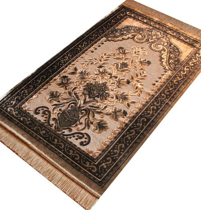 Ismen Prayer Rug Plush Luxury Floral Vase Prayer Rug 21211 - Modefa 