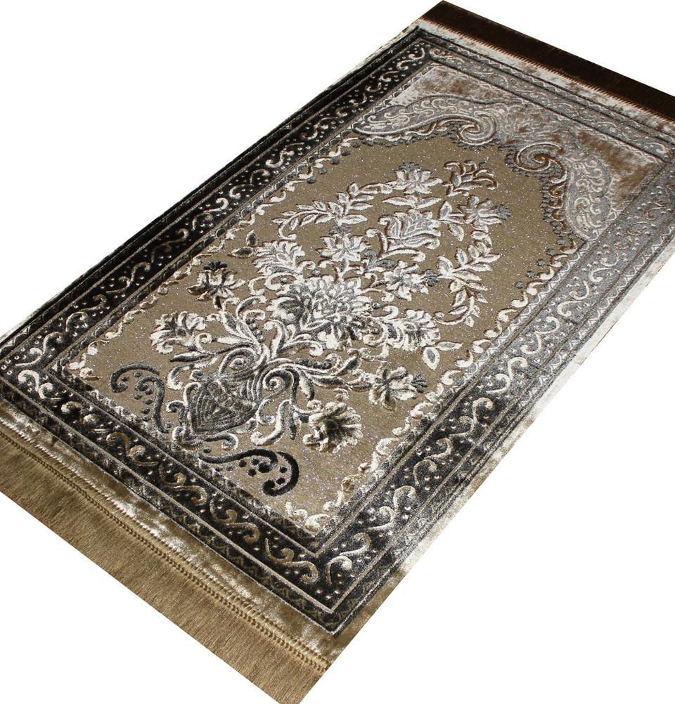 Ismen Prayer Rug Plush Luxury Floral Vase Prayer Rug 21211 - Modefa 