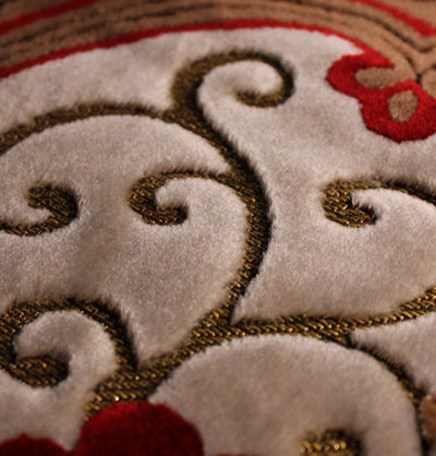 Ismen Prayer Rug Plush Red & White Floral Vase Prayer Rug - Modefa 