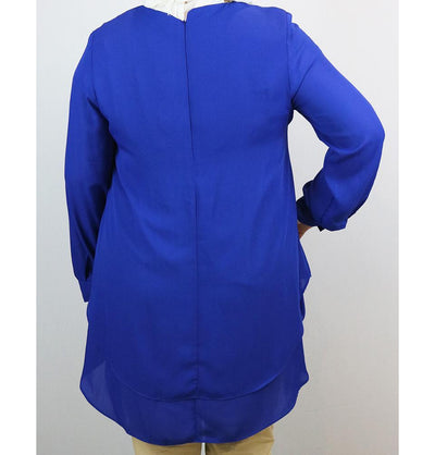 Loreen Modest Plus Size Tunic 9014 Royal Blue