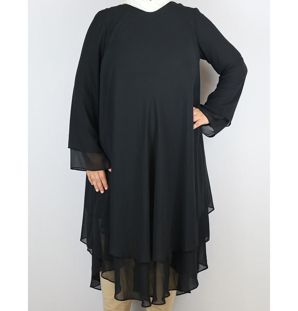 Loreen Modest Plus Size Tunic 9005 Black