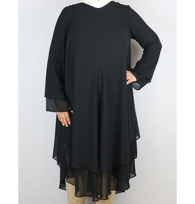 Loreen Modest Plus Size Tunic 9005 Black