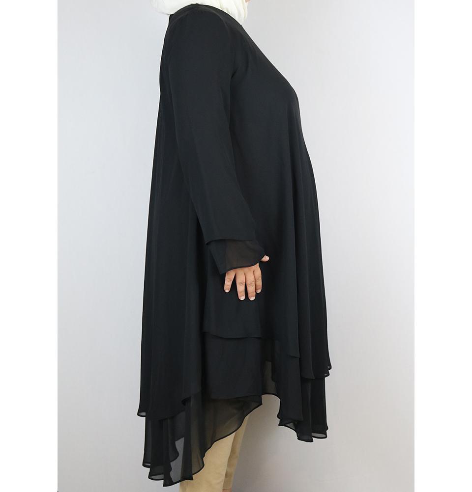 Loreen Modest Plus Size Tunic 9005 Black