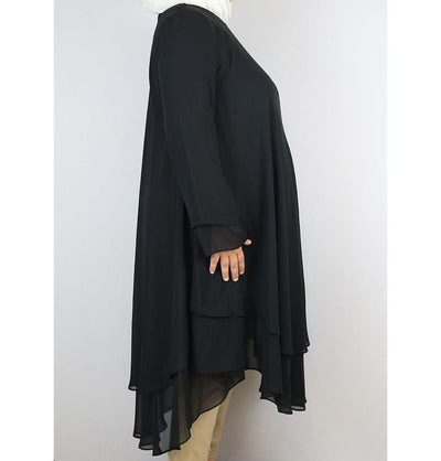Loreen Modest Plus Size Tunic 9005 Black