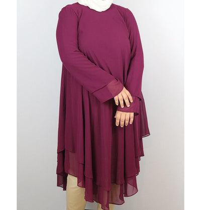 Loreen Modest Plus Size Tunic 9005 Magenta