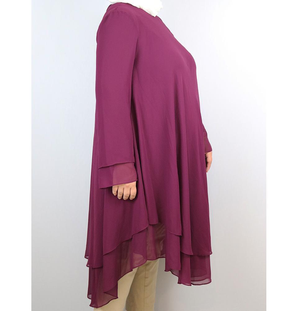 Loreen Modest Plus Size Tunic 9005 Magenta