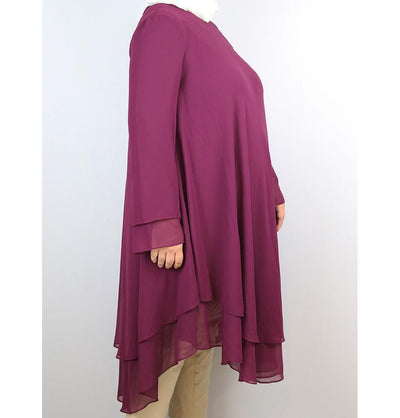 Loreen Modest Plus Size Tunic 9005 Magenta