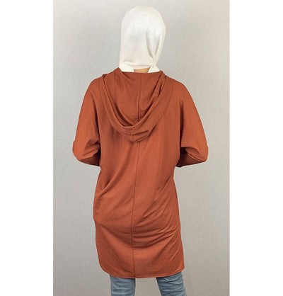 Loreen Modest Hooded Tunic 20085 Burnt Orange
