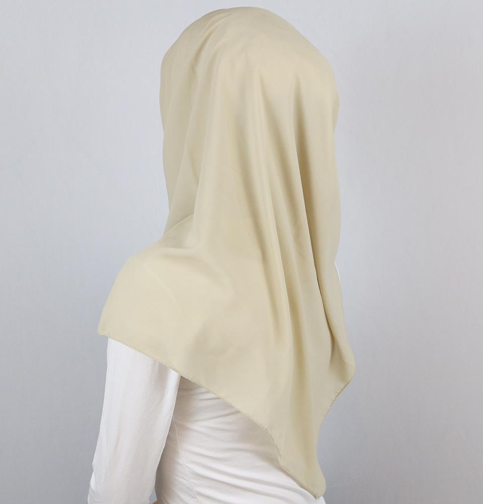 Medine Square Solid Chiffon Hijab Scarf Beige