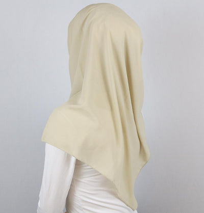 Medine Square Solid Chiffon Hijab Scarf Beige