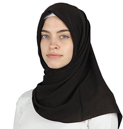 Medine Square Solid Chiffon Hijab Scarf Dark Brown