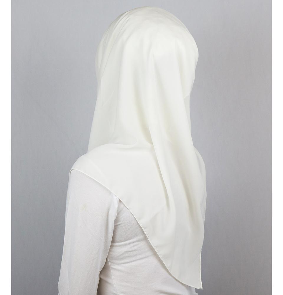 Medine Square Solid Chiffon Hijab Scarf Ivory