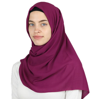 Medine Square Solid Chiffon Hijab Scarf Magenta