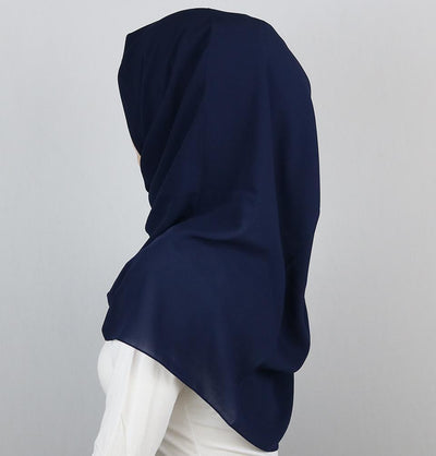 Medine Square Solid Chiffon Hijab Scarf Blue