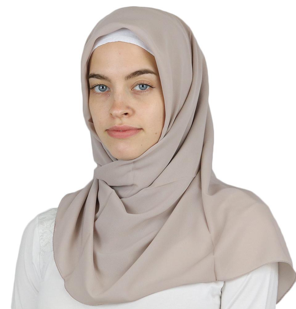 Medine Square Solid Chiffon Hijab Scarf Mink