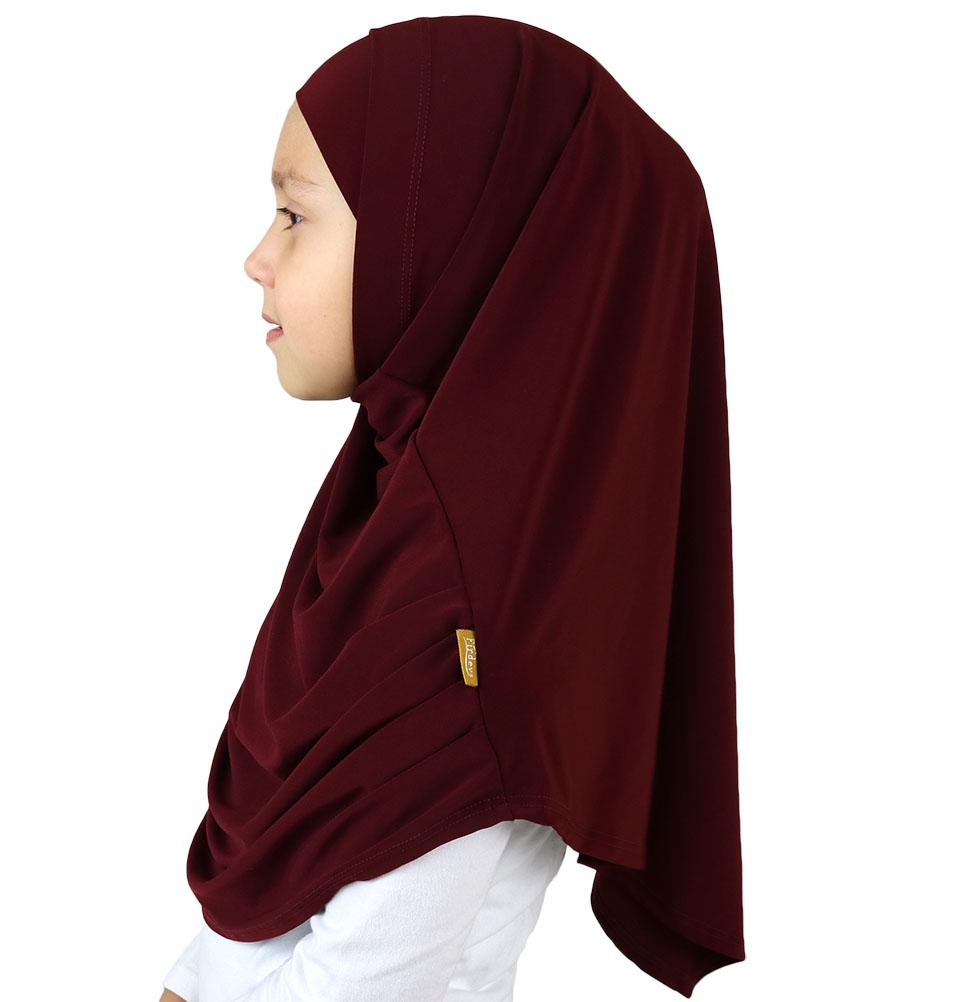 Modefa Amirah hijab Firdevs Girl's Practical Hijab Scarf & Bonnet Dark Red