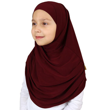 Modefa Amirah hijab Firdevs Girl's Practical Hijab Scarf & Bonnet Dark Red