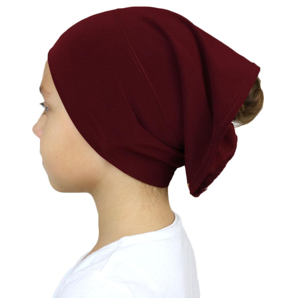 Modefa Amirah hijab Firdevs Girl's Practical Hijab Scarf & Bonnet Dark Red