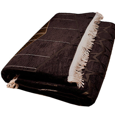 Modefa Black Kb Star Foldable Foam Islamic Prayer Rug | Luxury Meccan - Kaba Star Black