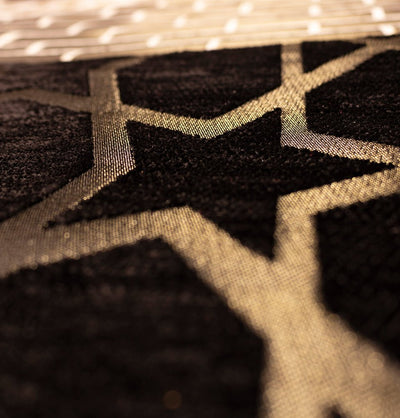 Modefa Black Kb Star Foldable Foam Islamic Prayer Rug | Luxury Meccan - Kaba Star Black