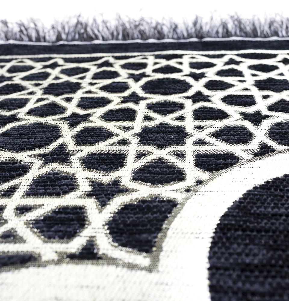 Modefa Book Black Gift Set - Prayer Rug, Dua Book and Prayer Beads in Satin Bag - Black
